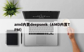 amd内置deepseek（AMD内置TPM）