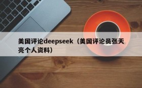 美国评论deepseek(美国评论员张天亮个人资料)