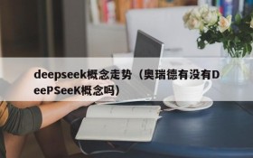 deepseek概念走势(奥瑞德有没有DeePSeeK概念吗)