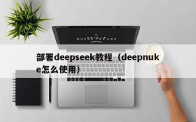 部署deepseek教程(deepnuke怎么使用)