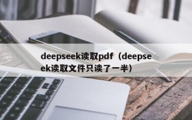 deepseek读取pdf（deepseek读取文件只读了一半）